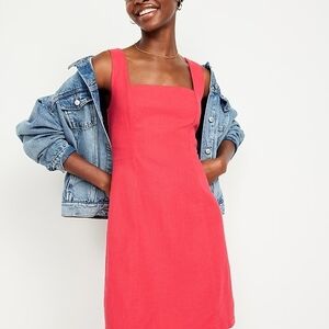 Old Navy Red Square-Neck Mini Dress with Wide Straps